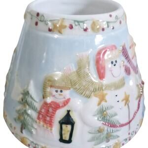 Yankee Candle Ceramic Snowman Family Christmas Candle Shade Large